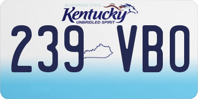 KY license plate 239VBO