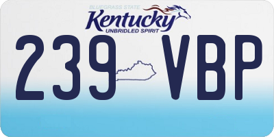 KY license plate 239VBP