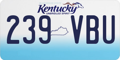 KY license plate 239VBU