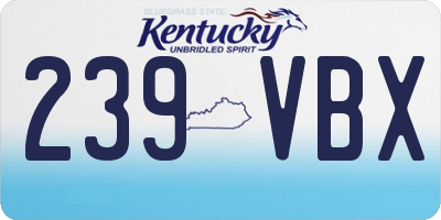 KY license plate 239VBX