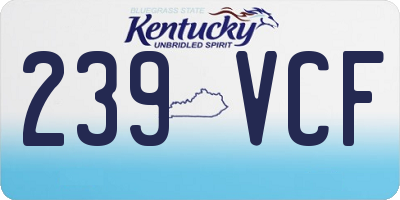 KY license plate 239VCF