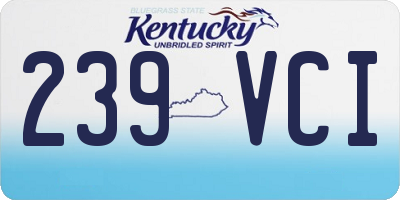 KY license plate 239VCI