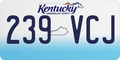 KY license plate 239VCJ
