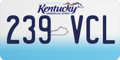 KY license plate 239VCL