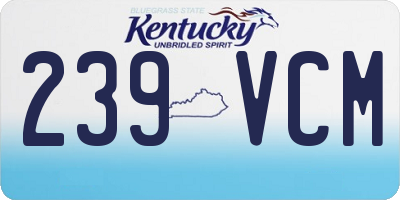 KY license plate 239VCM