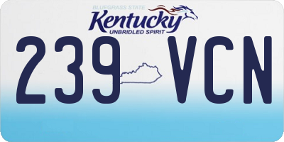 KY license plate 239VCN