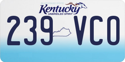 KY license plate 239VCO