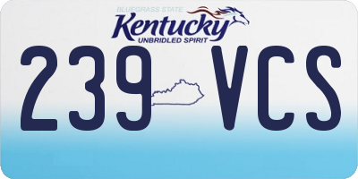 KY license plate 239VCS