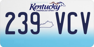 KY license plate 239VCV