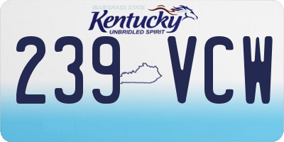 KY license plate 239VCW