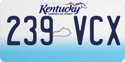 KY license plate 239VCX
