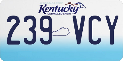 KY license plate 239VCY