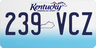 KY license plate 239VCZ