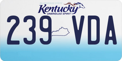 KY license plate 239VDA