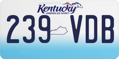 KY license plate 239VDB
