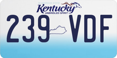 KY license plate 239VDF