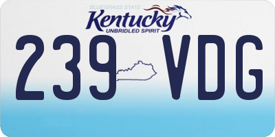 KY license plate 239VDG