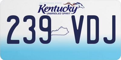 KY license plate 239VDJ