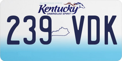 KY license plate 239VDK
