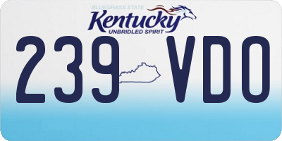 KY license plate 239VDO