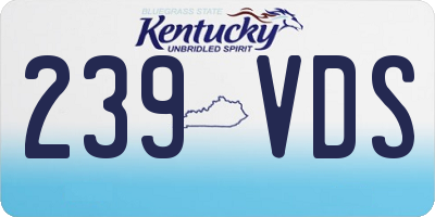 KY license plate 239VDS
