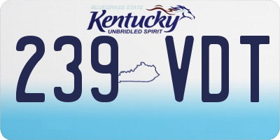KY license plate 239VDT