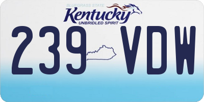 KY license plate 239VDW