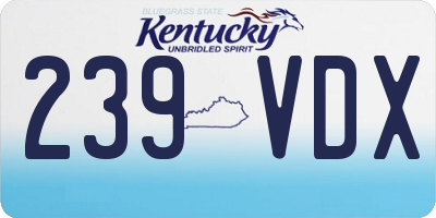 KY license plate 239VDX
