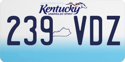 KY license plate 239VDZ