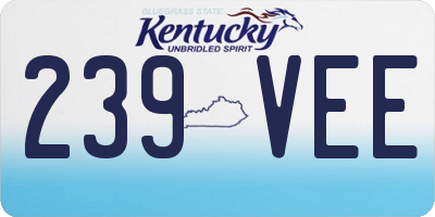 KY license plate 239VEE