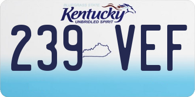 KY license plate 239VEF