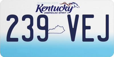 KY license plate 239VEJ