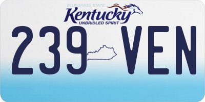 KY license plate 239VEN