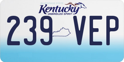 KY license plate 239VEP
