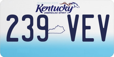 KY license plate 239VEV