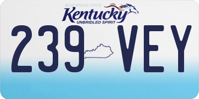 KY license plate 239VEY