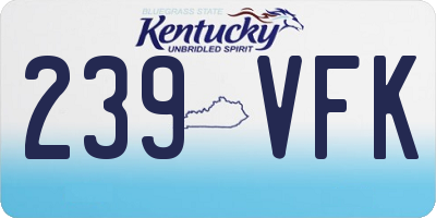 KY license plate 239VFK