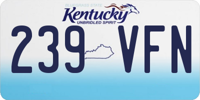 KY license plate 239VFN