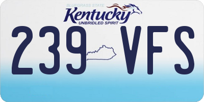 KY license plate 239VFS