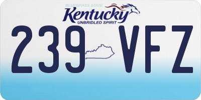 KY license plate 239VFZ