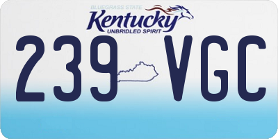 KY license plate 239VGC