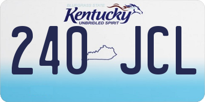 KY license plate 240JCL