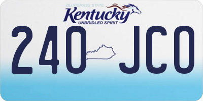 KY license plate 240JCO