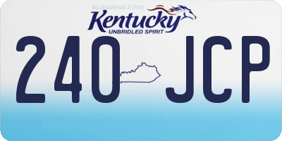 KY license plate 240JCP