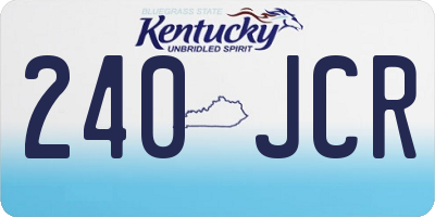 KY license plate 240JCR