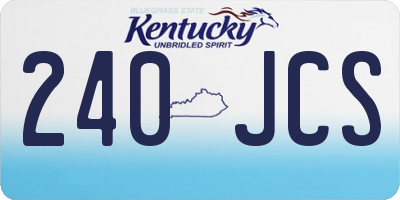KY license plate 240JCS