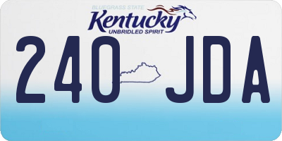 KY license plate 240JDA