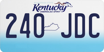 KY license plate 240JDC