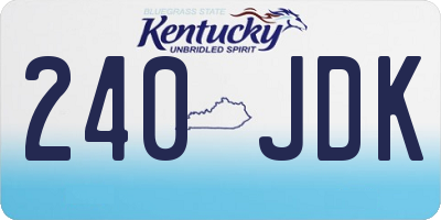 KY license plate 240JDK