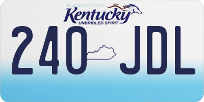 KY license plate 240JDL